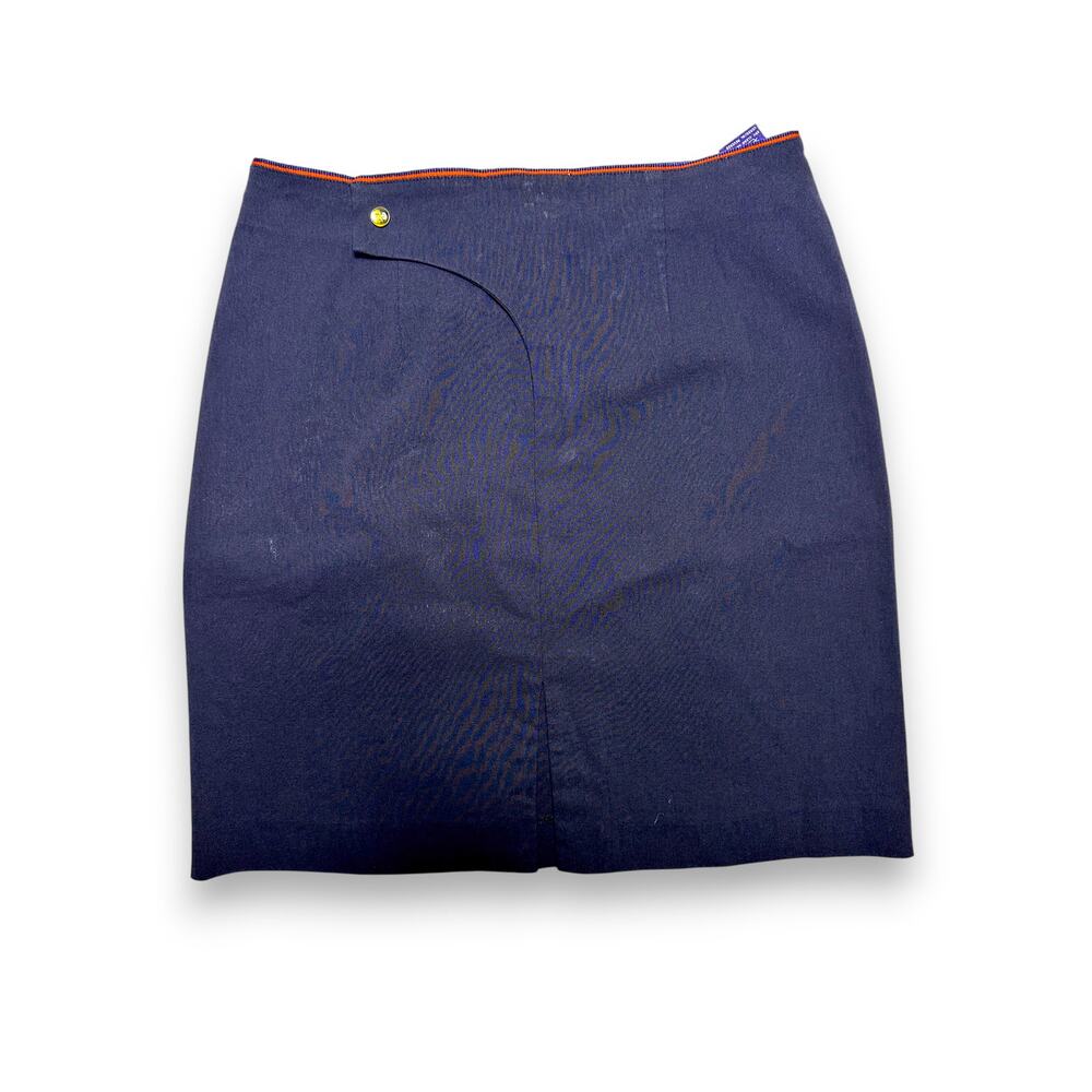 Vintage Tommy Hilfiger Navy & Red Waistband Trim Straight Midi Skirt Size 7